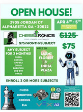 Load image into Gallery viewer, ALPHARETTA-Monthly Grade Level(K-12) Scholastic Chess Tournament-USCF Rated (In-Person)
